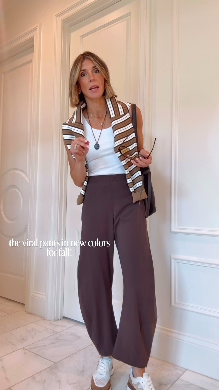 Cute & comfy back to school mom outfits that aren't leggings.
I'm 5'7 wearing size small in tops, XS in pants, size 4 in Ruti — I sized up.

#LTKfall #LTKstyletip
