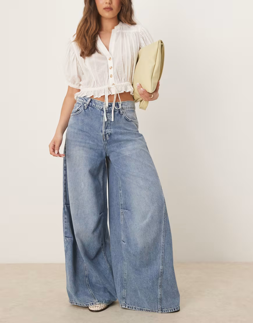 Free People westward relaxed jeans in washed blue | ASOS (Global)