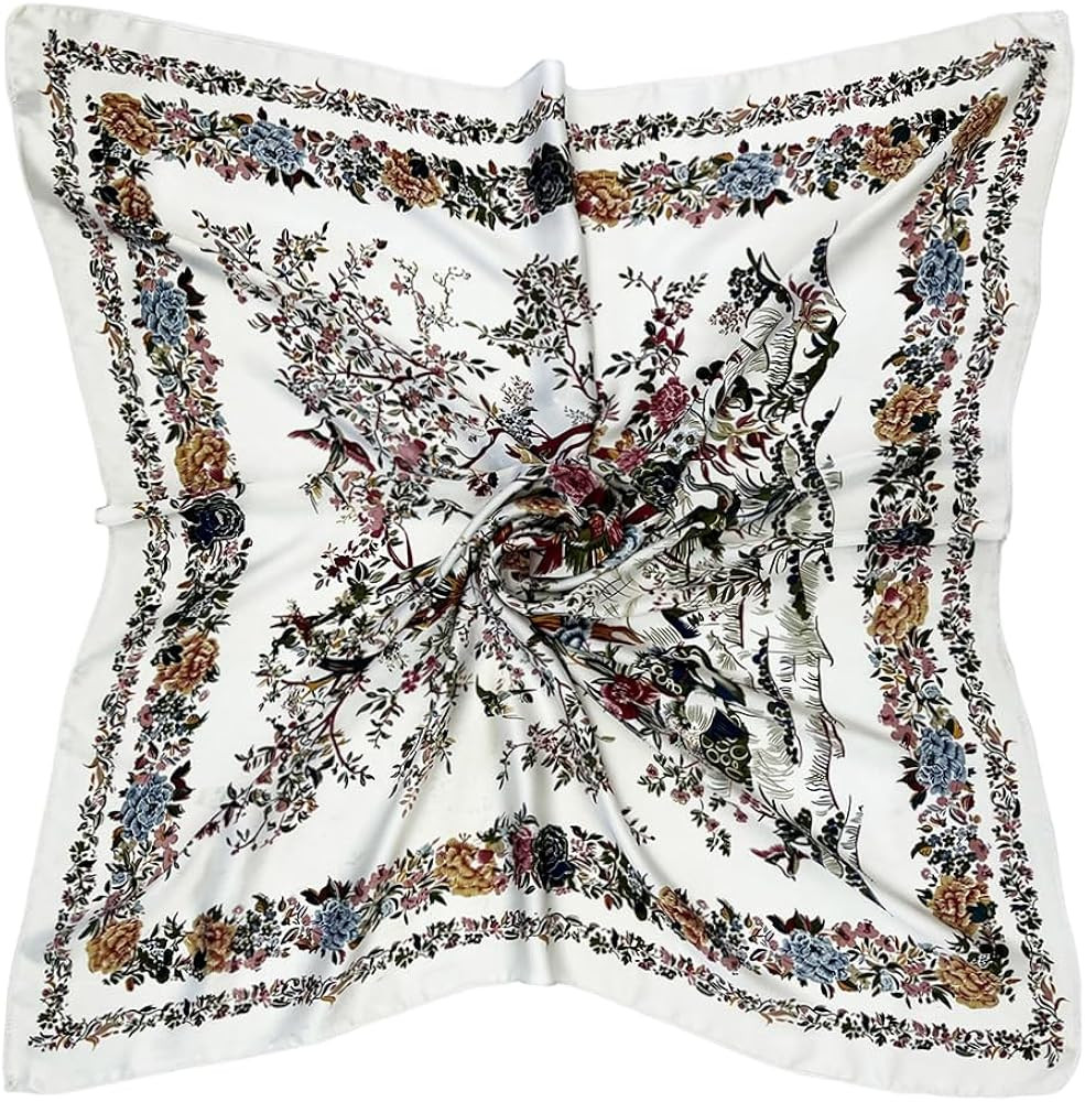 Silk Like Head Scarf for Women - Satin Large Hair Scarves - 35" Square Silk Hair Wrap for Sleepin... | Amazon (US)