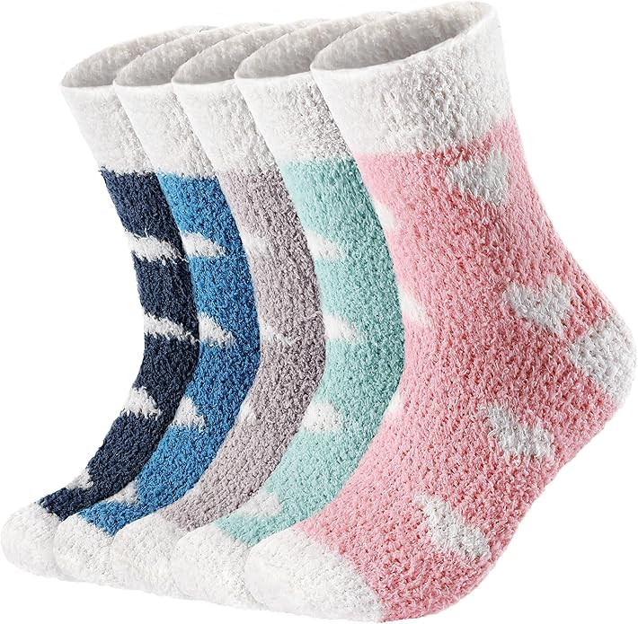 Amazon.com: Trifabricy Fuzzy Socks for Women - 5 Pairs Fluffy Socks Women, Cozy Socks Slipper Soc... | Amazon (US)