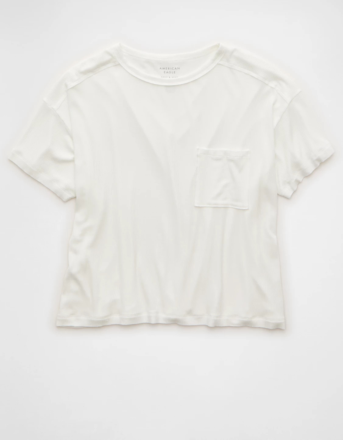 AE Soft & Sexy Ribbed Pocket T-Shirt | American Eagle Outfitters (US & CA)