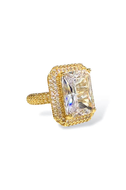 Calling On You Pave Clear Stone Cocktail Ring | The Willow Tree