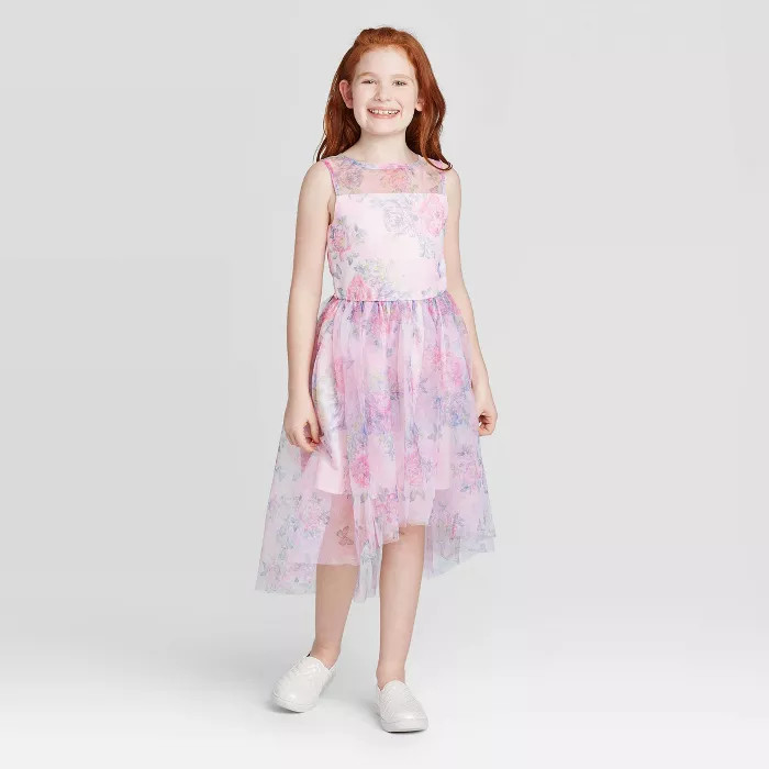 Zenzi Girls' Floral Dress -  Blush | Target