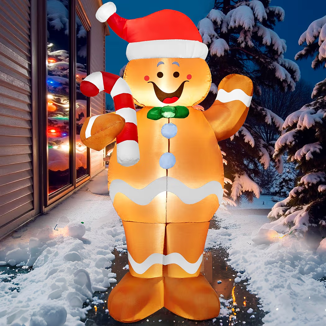 Joiedomi 5 FT Christmas Inflatable Outdoor Decorations, Christmas Blow Ups Gingerbread Man Yard D... | Amazon (US)