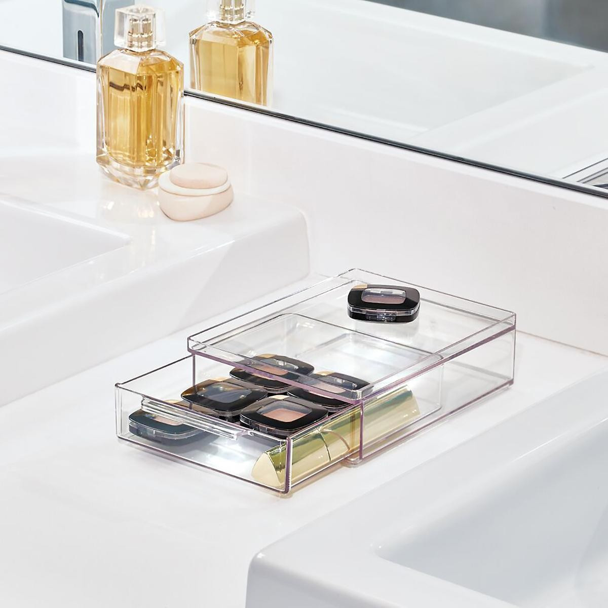 THE HOME EDIT T.H.E. Small Shallow Drawer Clear | The Container Store