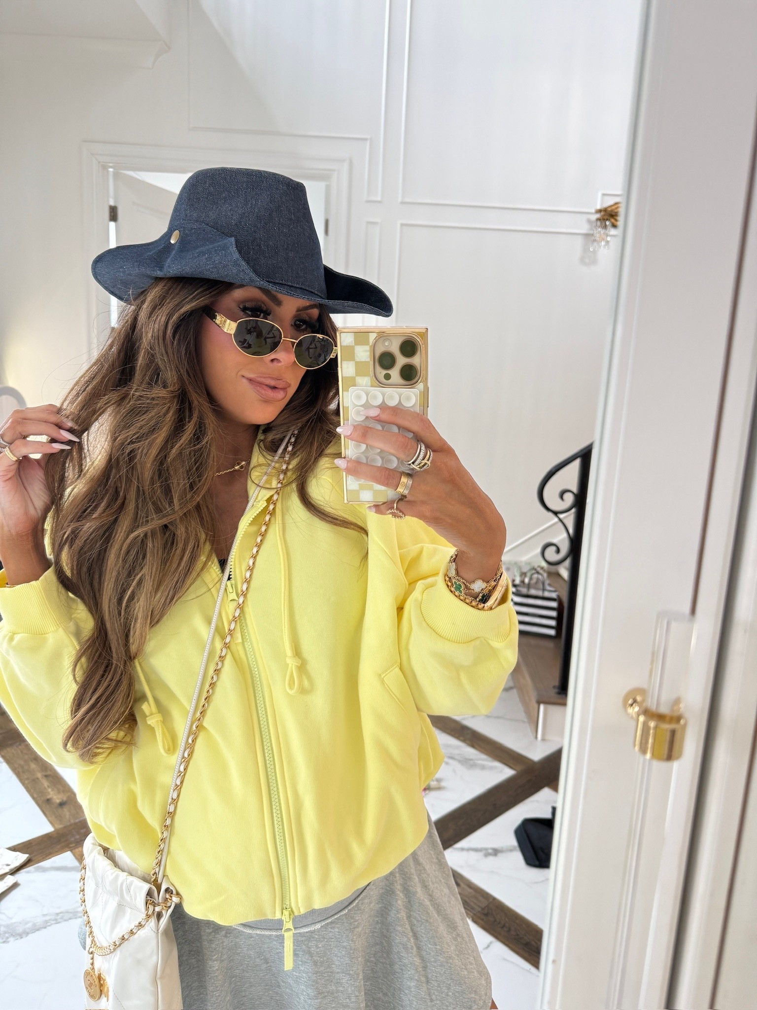 Wearing a size large in both the yellow full zip sweatshirt and in the skort! This hat looks identical to Miu Miu drill hat! $20 vs $700! 

Miu Miu Drill Hat, Target Hat, Target Haul, Target Finds, Yellow Sweatshirt, Skort, Casual Outfit, Athletic Outfit, Emily Ann Gemma 

#LTKootd #LTKSeasonal #LTKdayinmylife