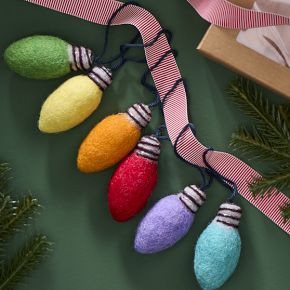 Felt Retro Holiday Lights Ornaments (Set of 6) | West Elm (US)