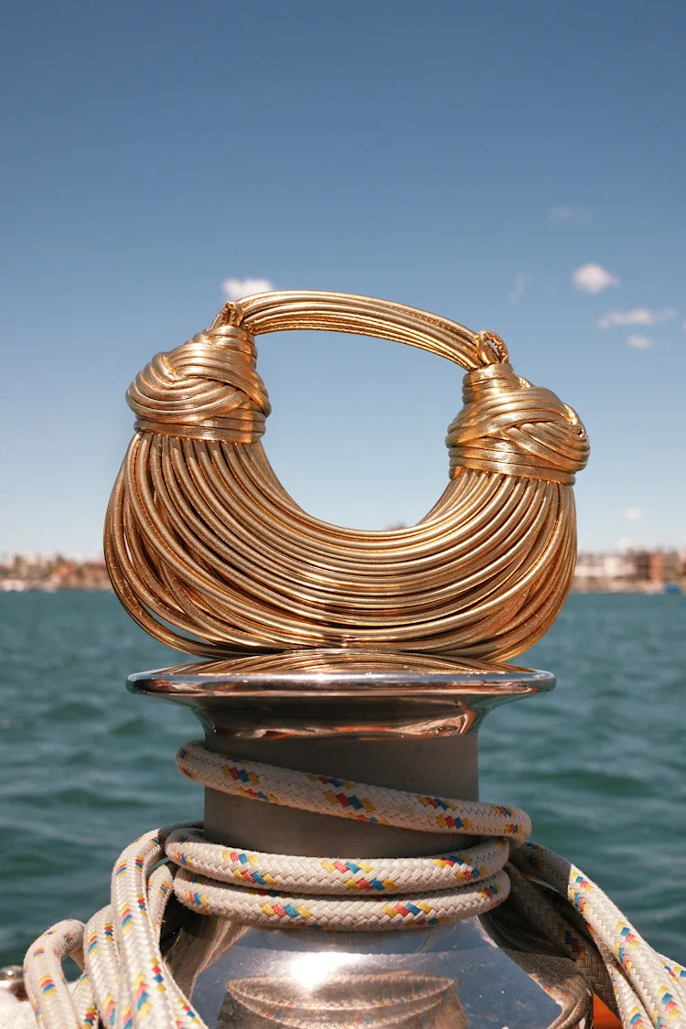 Deeply Luxe Gold Metallic Knotted Cord Crescent Handbag | Lulus