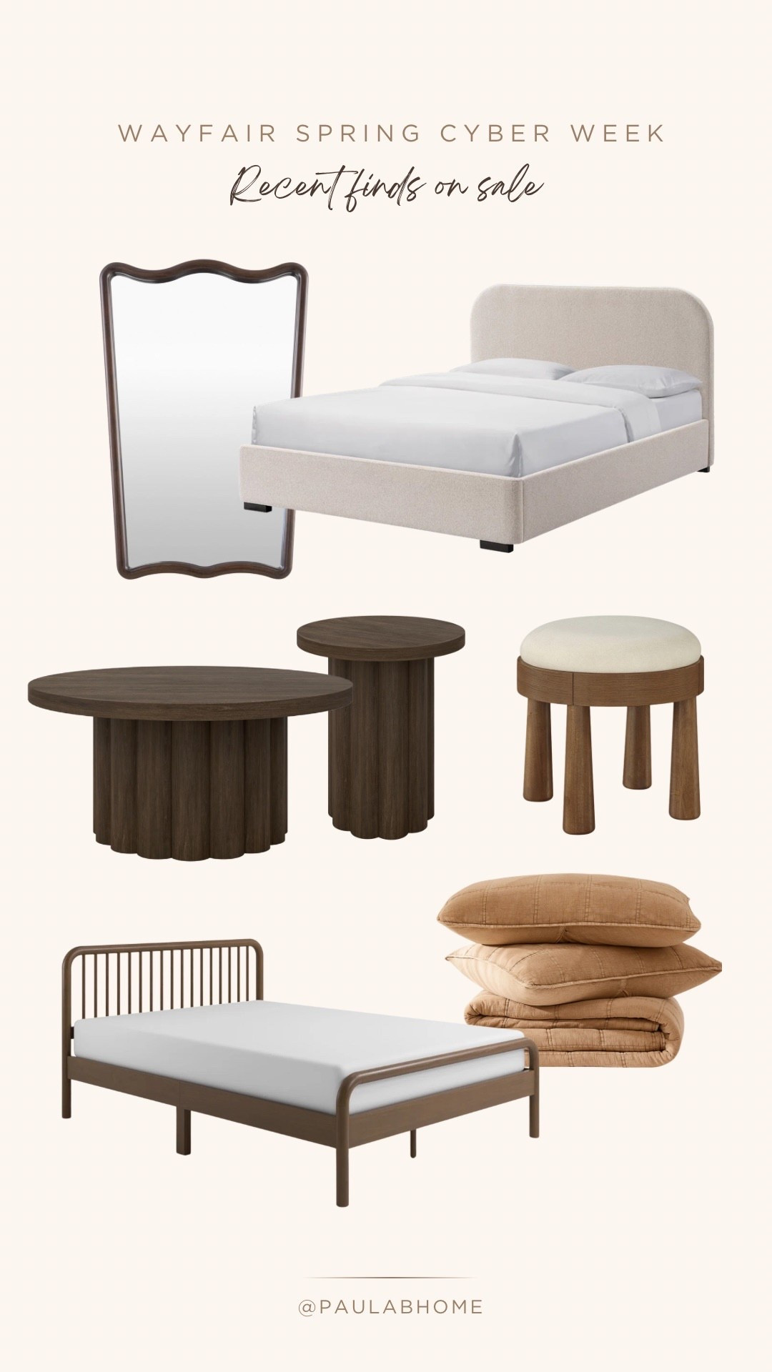 Some of my favorite recent finds on Wayfair. All on sale for @Wayfair Spring Cyber Week. Make sure to take advantage of this sale, everything up to 80% off plus free shipping. From March 19-23. 

#ad #WayfairPartner #Wayfair

Affordable Wayfair home pieces, bed, bedding, stool, side table, coffee table, mirror  

#LTKSaleAlert #LTKHome #LTKU