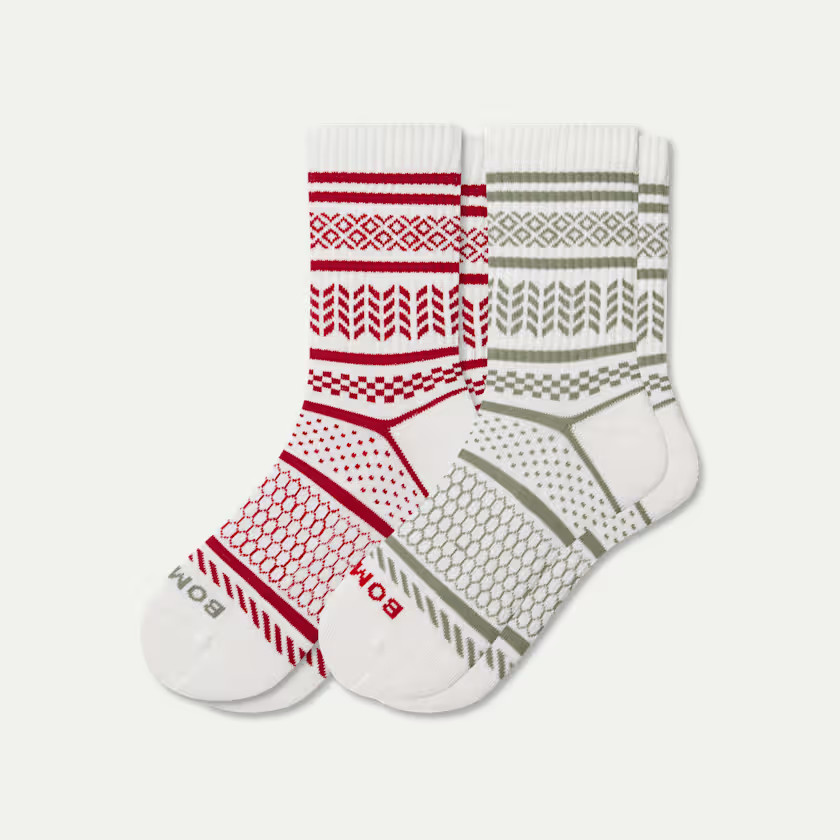 Men's Fair Isle Half Calf Sock 2-Pack Ornament Gift Box | Bombas