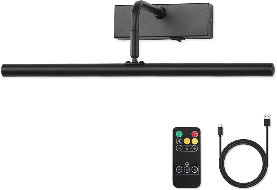 Picture Light Battery Operated with Remote Wireless Wall Light Dimmable & 3CCT Black Art Lights f... | Amazon (US)