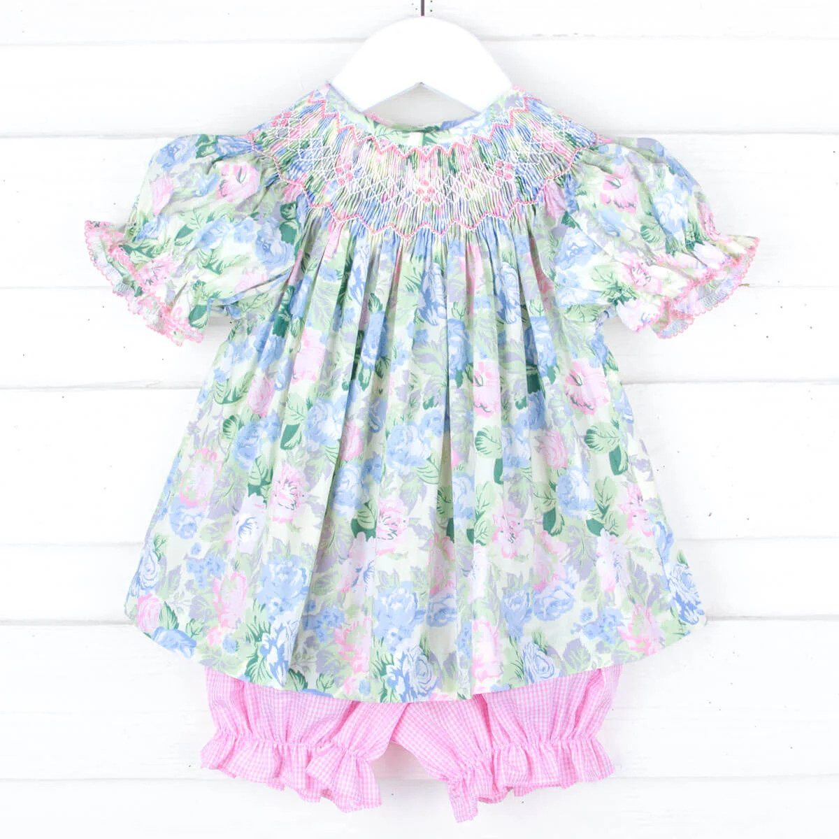 Sunny Days Floral Smocked Bishop Bloomer Set | Classic Whimsy