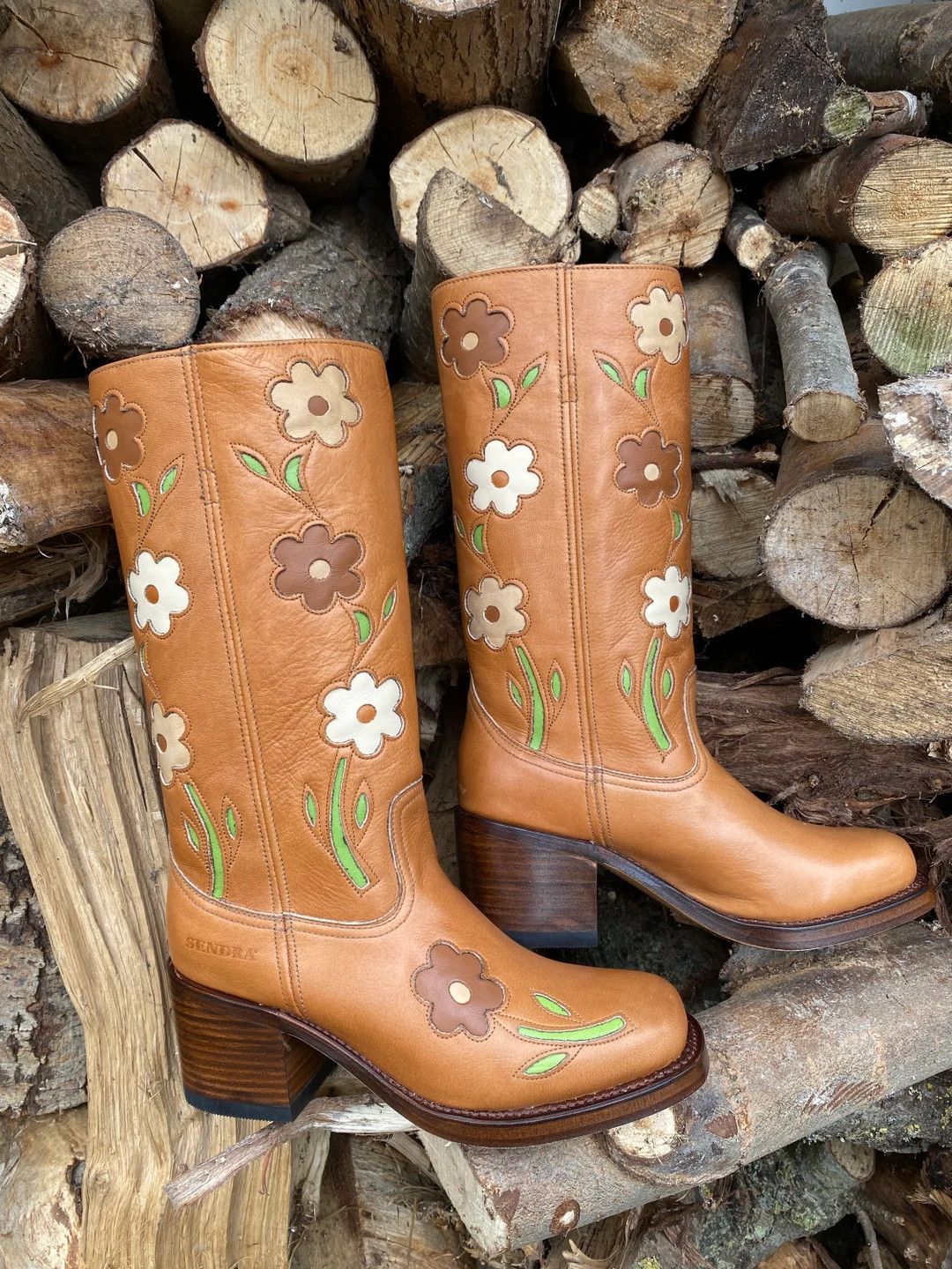 Flower Boots Almond Brown | Etsy (US)