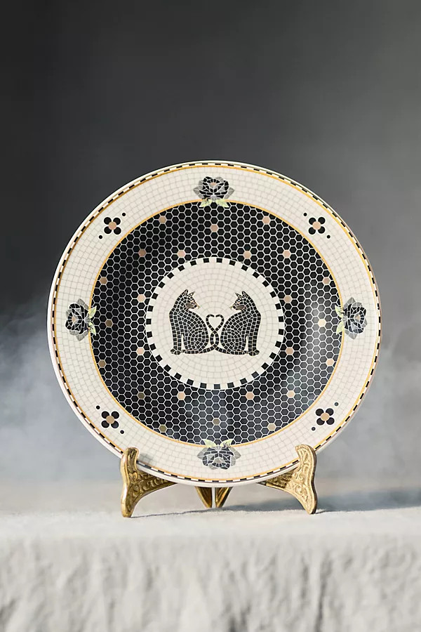 The Bistro Tile Stoneware Dessert Plate: Halloween Edition | Anthropologie (US)