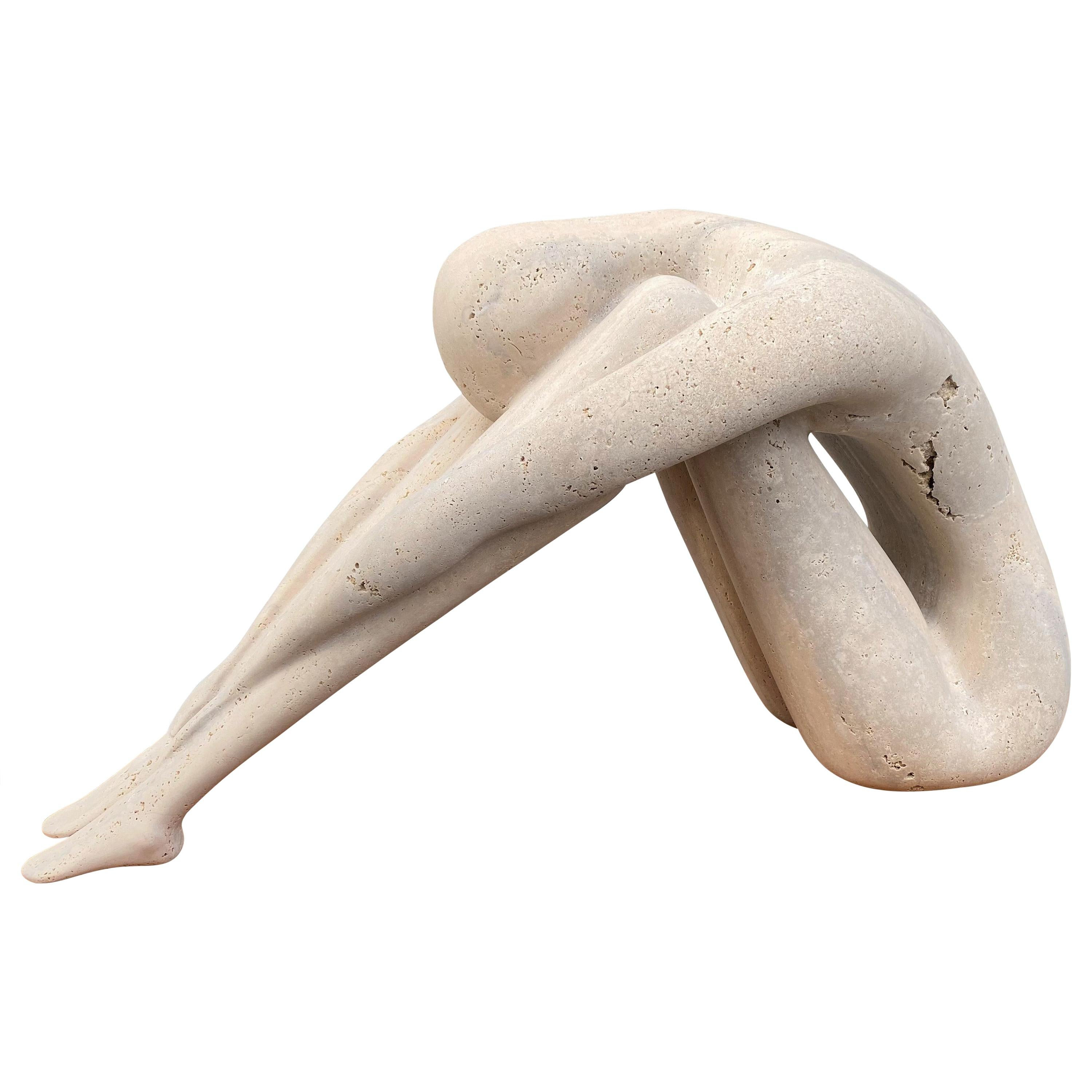 Sculpture in Italian Roman Travertine | 1stDibs