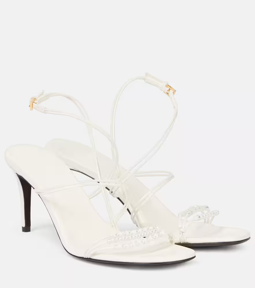 Khaite Loop 75 embellished leather sandals | Mytheresa (US/CA)