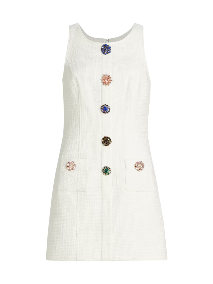 Randi Embellished Button Tweed Dress | Saks Fifth Avenue
