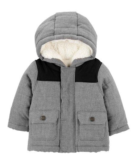 Gray Color Block Fleece-Lined Parka - Newborn & Infant | Zulily