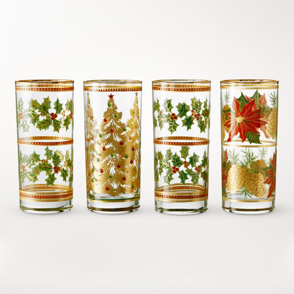 Vintage Holiday Highball Glasses, Set of 4 | Williams-Sonoma