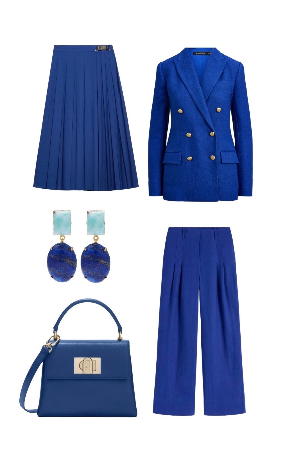Beautiful Blues 💙💙💙 

These styles are year-round gems - style with a full blue palette, white, red, navy - the list goes on. Nautical, Royal and timelessly classy, these are pieces you can depend on no matter the weather or season!

Pleated Skirt - Max & Co

Drop Earrings - Jennifer Behr at Farfetch 

Blue 1927 Mini Top Handle Bag - Furla at Farfetch 

Blue Wide Leg Linen Trousers / Pants - Boden

#LTKKuk

#LTKluxury #LTKsummer #LTKstyletip #LTKeurope
