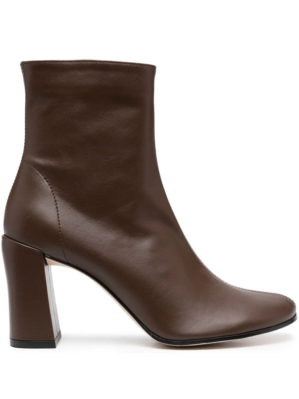 BY FAR Vlada 80mm Leather Ankle Boots | Brown | FARFETCH | Farfetch Global