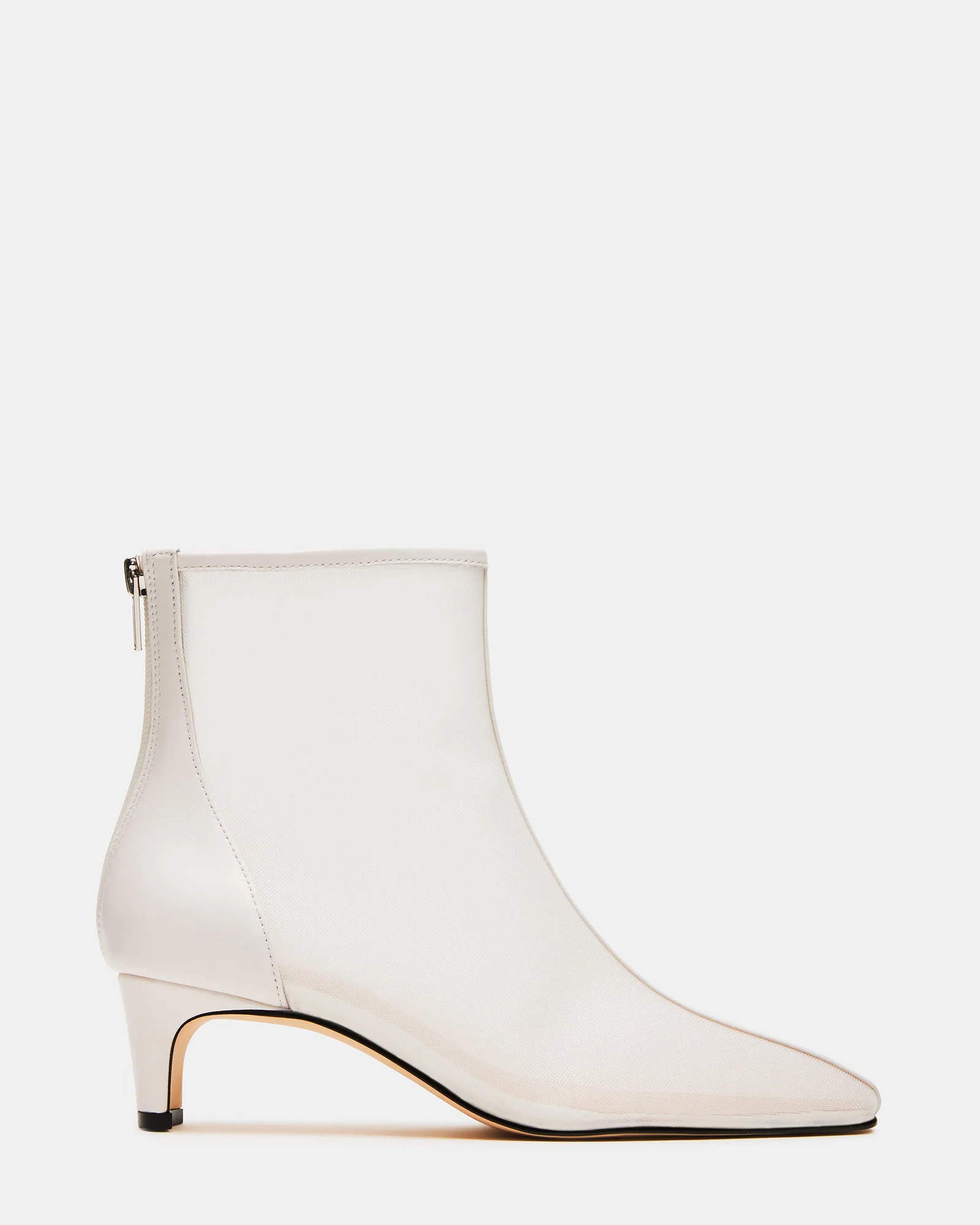 DELVIE White Multi Kitten Heel Ankle Boot | Women's Booties | Steve Madden (US)
