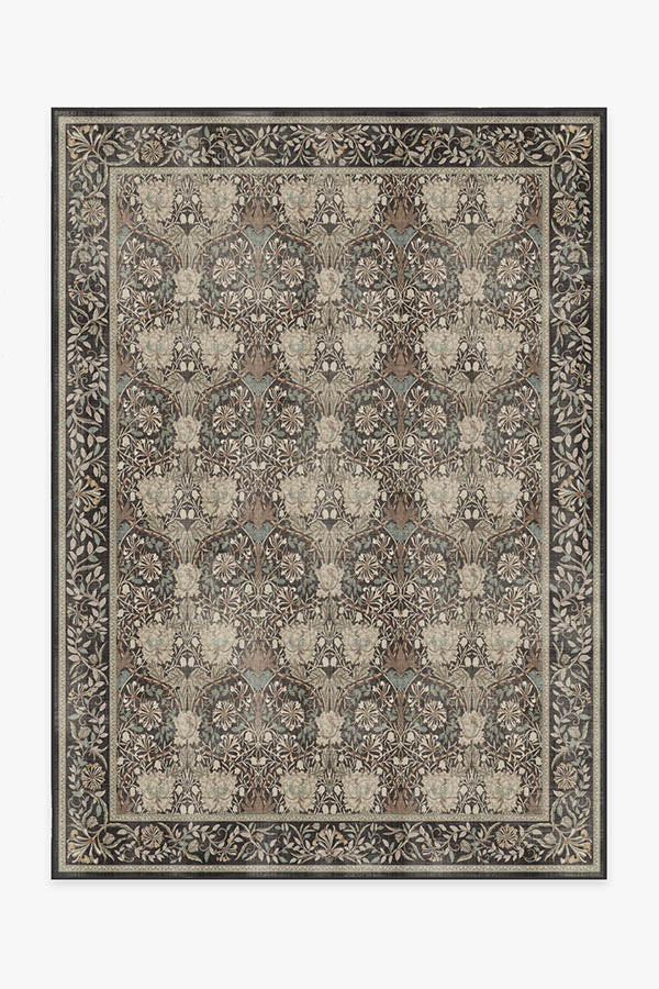 Morris & Co. Honeysuckle & Tulip Dark Wood Rug | Ruggable