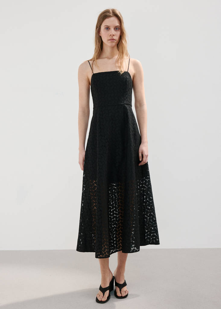Midi dress with lace embroidery black - Woman - 4 - MANGO | Mango (US/MX/AU)