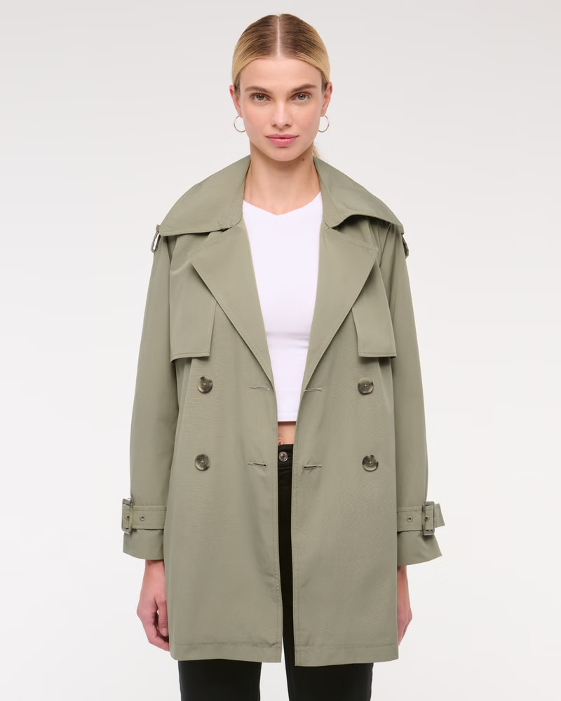 Cropped Trench Coat | Abercrombie & Fitch (US)