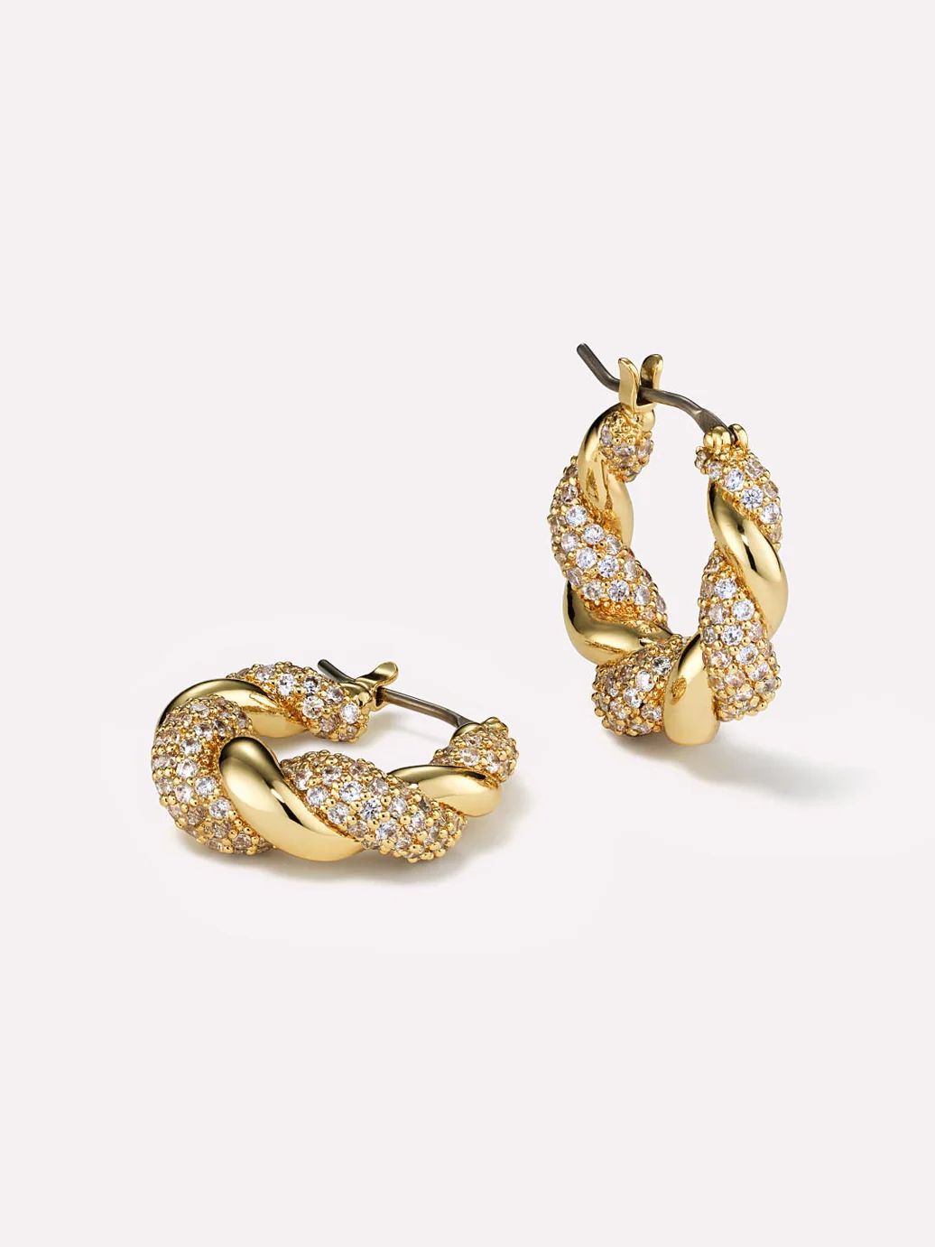 Twisted Hoop Earrings - Paris Pave | Ana Luisa