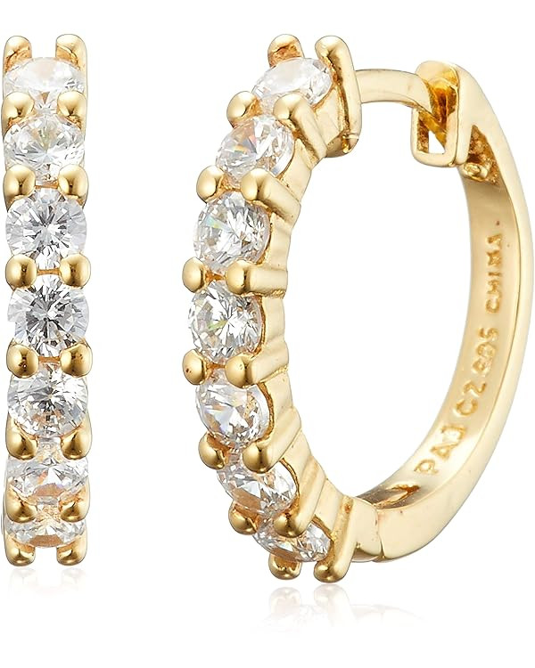 Amazon Essentials Sterling Silver Hinged Huggie Hoop Earrings | Amazon (US)