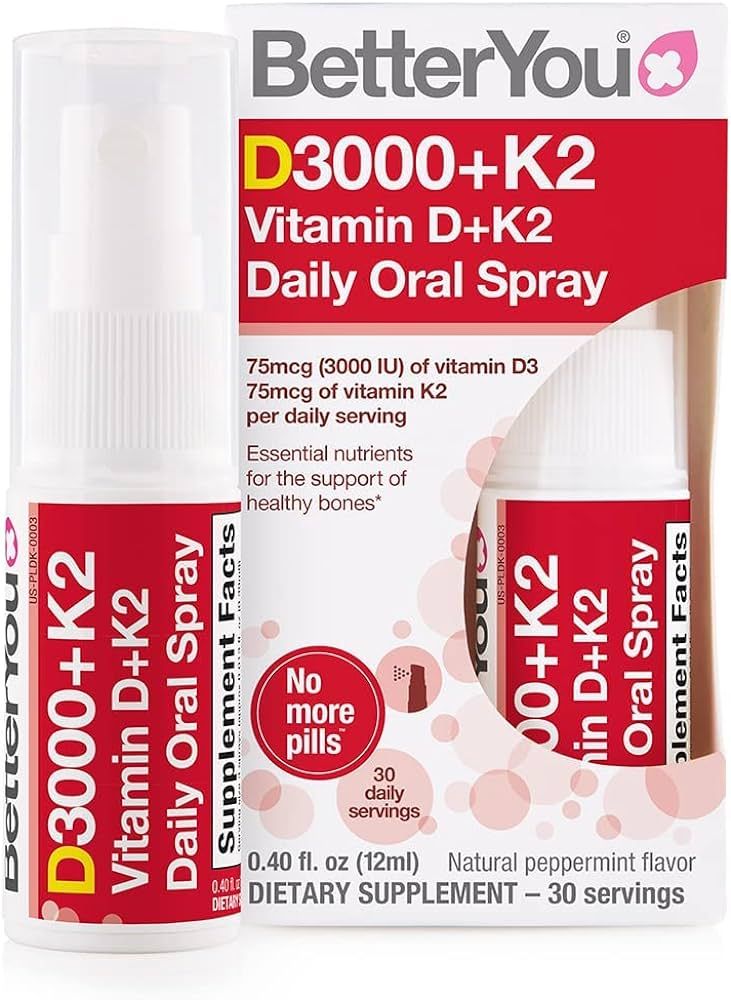 BetterYou D3000 + Vitamin D + K2 Spray 12ml | Amazon (UK)