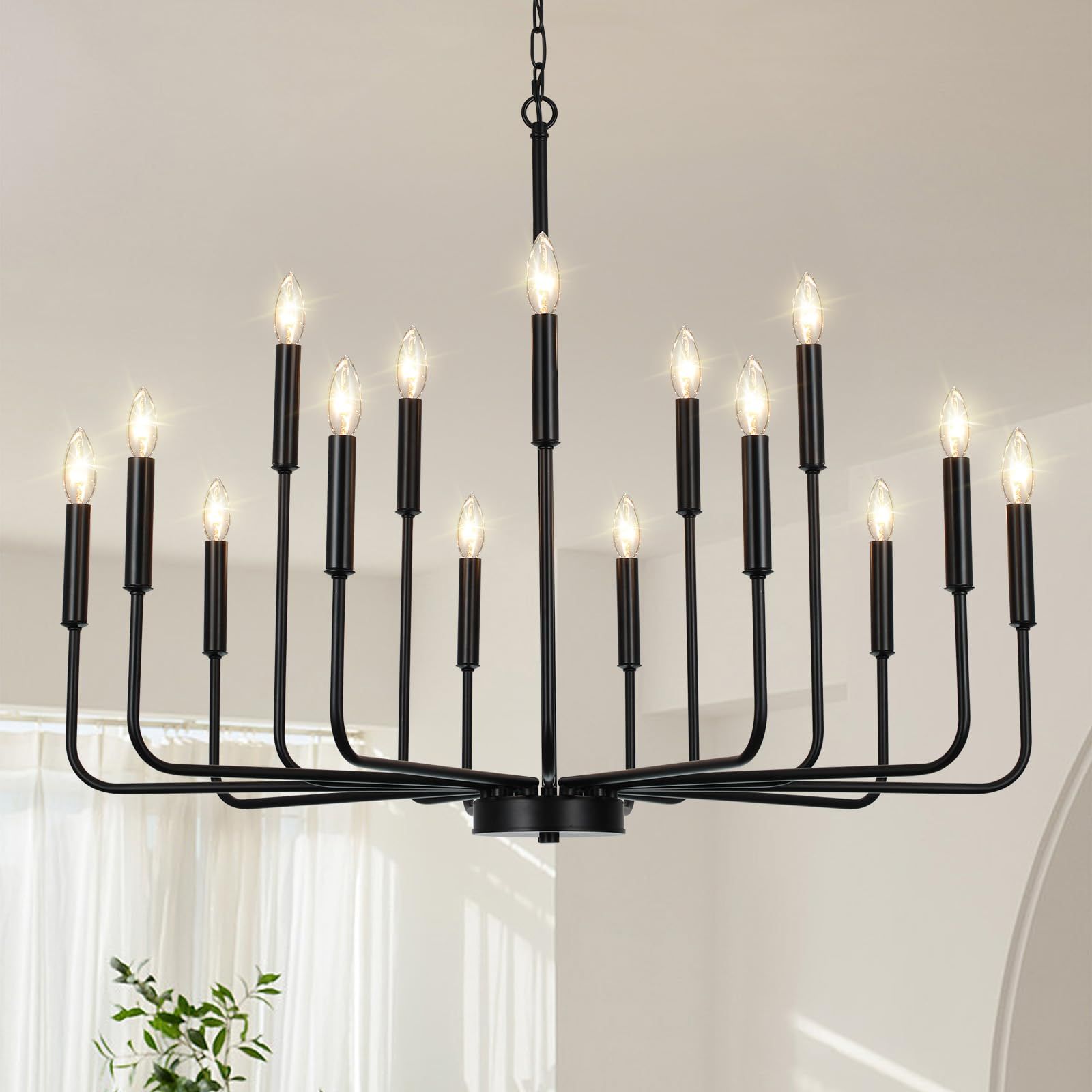 Black Chandeliers for Dining Room Light Fixture Over Table, Modern Farmhouse Chandeliers for Livi... | Amazon (US)