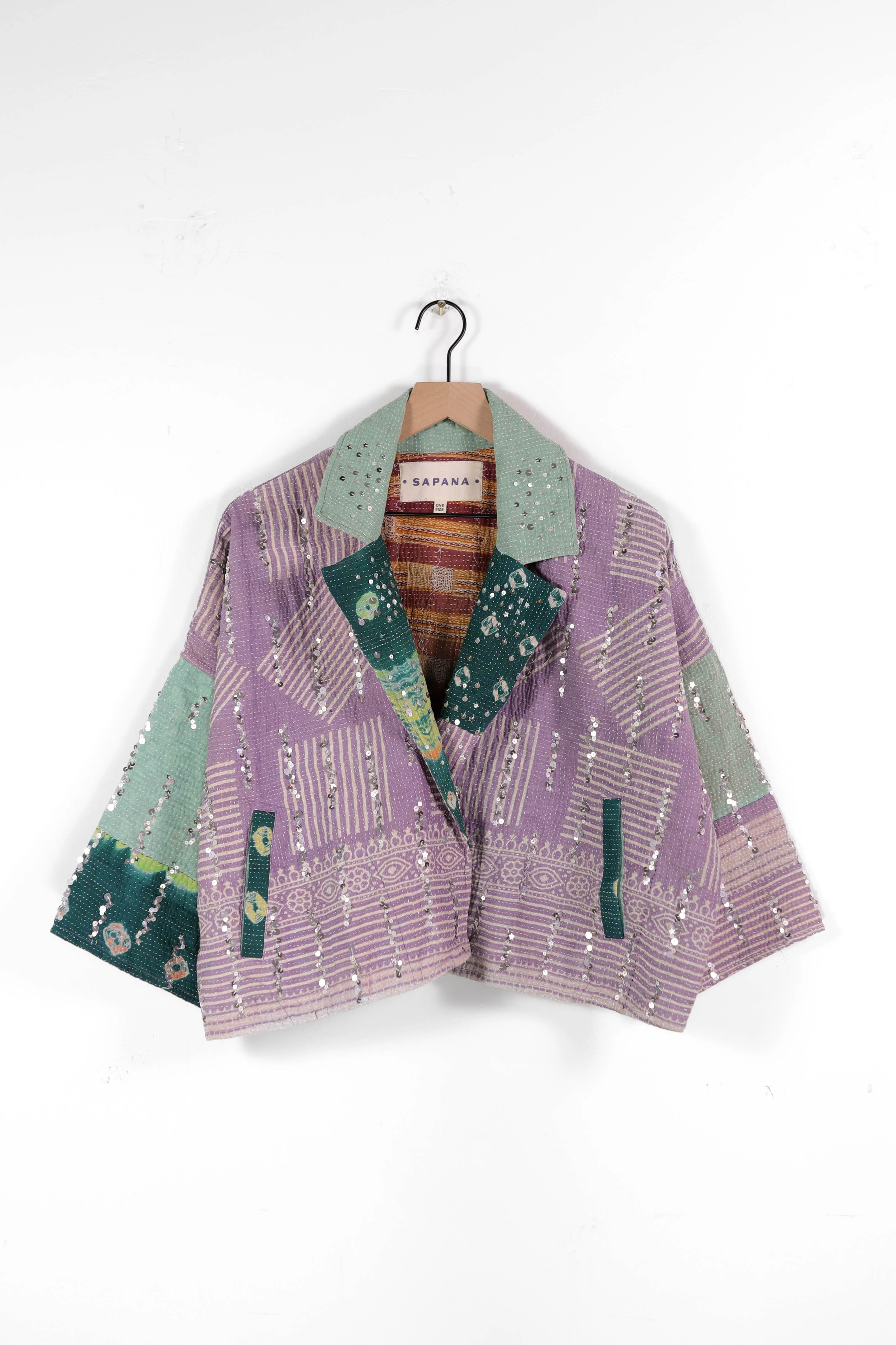 Vintage Kantha Blanket Coat The Round Top Blanket Coat | Sapana