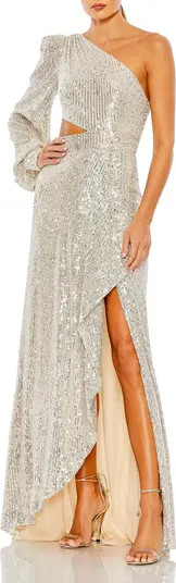 Ieena for Mac Duggal Sequin Cutout One-Shoulder Gown | Nordstrom | Nordstrom
