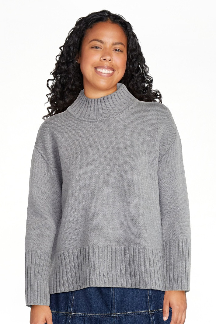Free Assembly Women's Mock Neck Pullover Sweater with Tall Cuffs, Midweight, Sizes XS-XXL | Walmart (US)