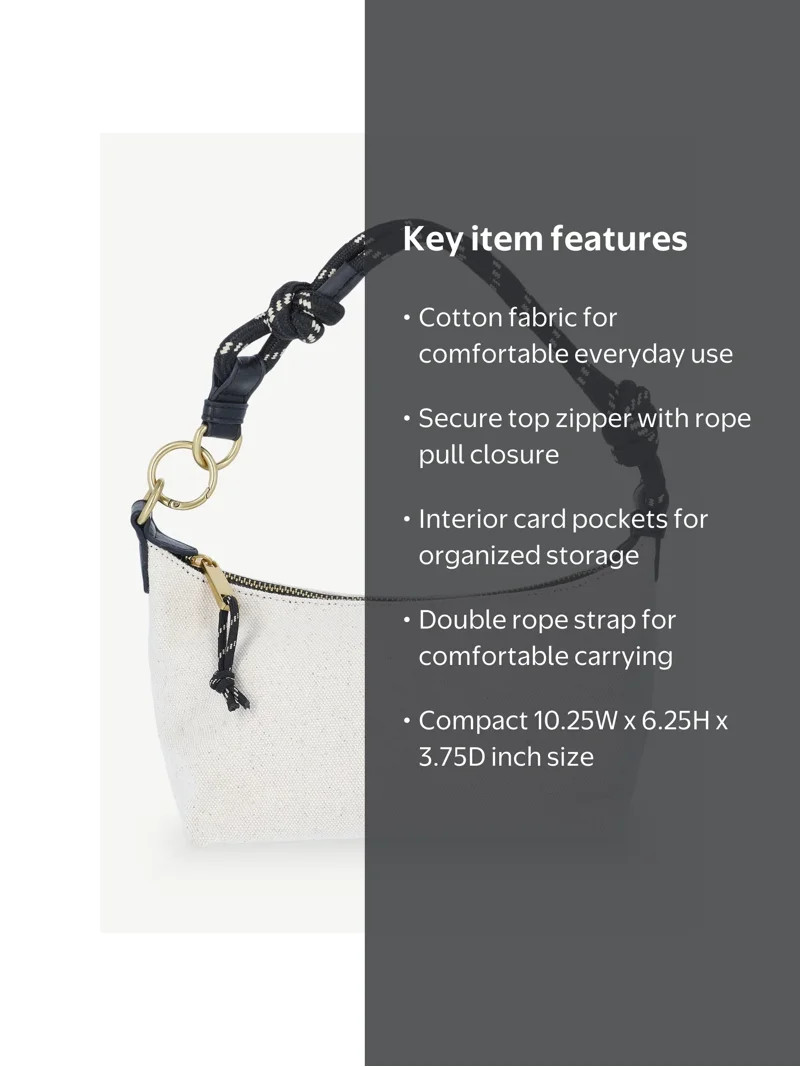 Free Assembly Women's Canvas Shoulder Bag, Natural | Walmart (US)