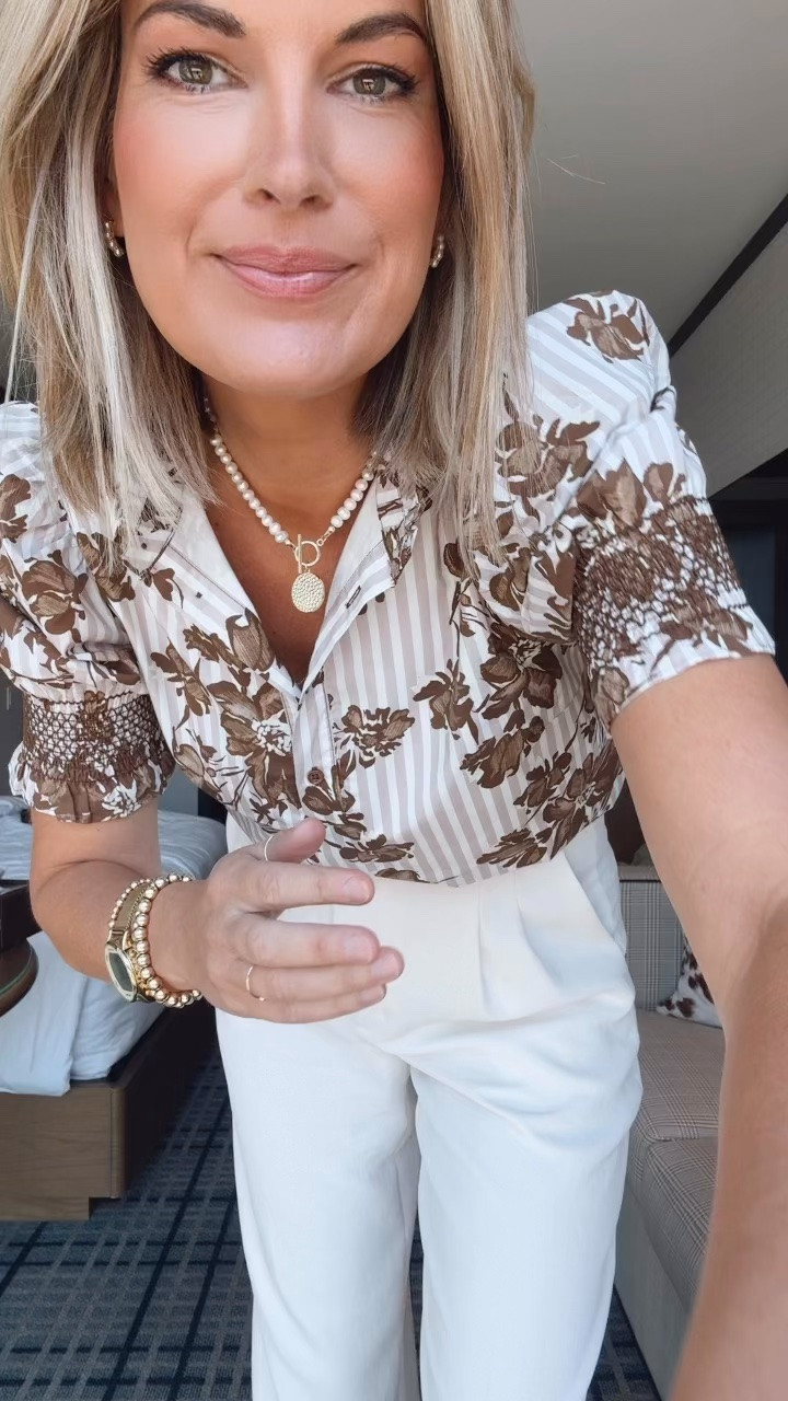Business casual workwear. I am 5’11”. Size up one in the waist of the trousers. I am in the tall.  These don’t wrinkle. They’re amazing. Small top.  Kitten heel true to size.

#LTKWorkwear #LTKTall #LTKOver40