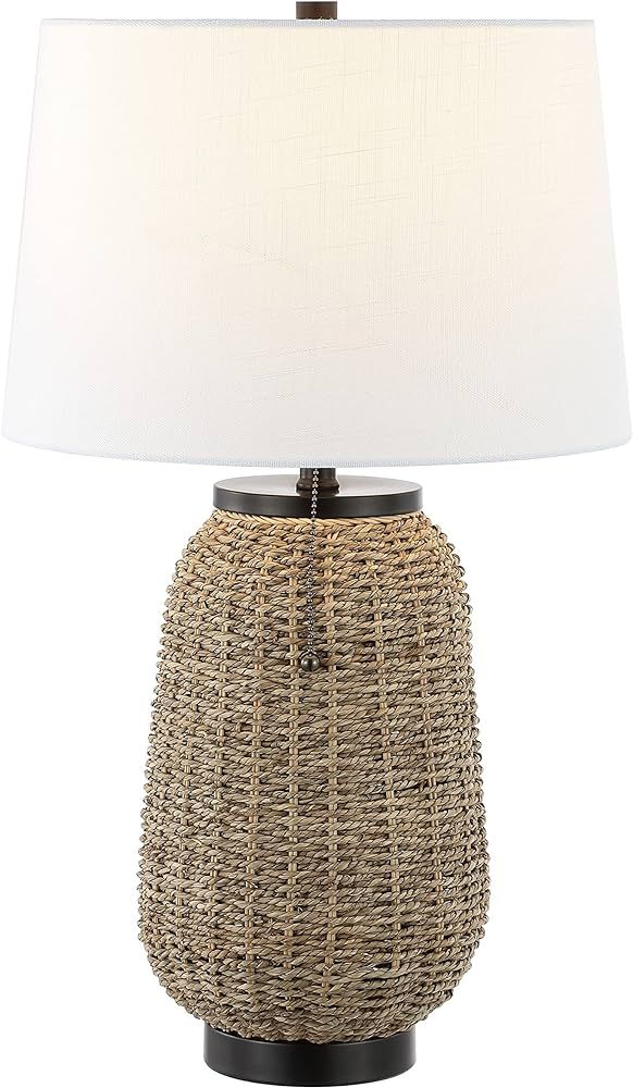 Eyely EYL4044B Georgian 25" Rustic Bohemian Iron/Rattan LED Table Lamp w/Pull-Chain for Reading Room, Living Room, Office, Bedroom,Classic,Coastal,Mid-Century, Oil Rubbed Bronze/Dark Brown | Amazon (US)
