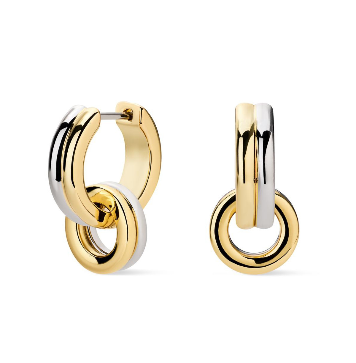 Ana Luisa Huggie Earrings - Asher Drop - Two tone, gold, silver | Macy's