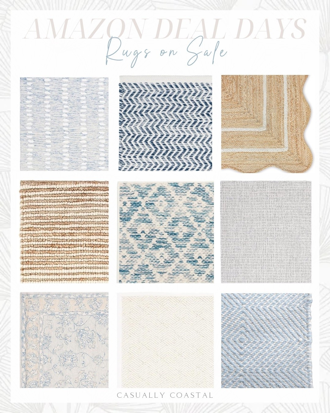 Amazon Prime's Deal Days sale is here (through tomorrow, 10/7) and there are tons of great rugs included in the sale! Linking some of my favorites here!
-
Amazon rugs, coastal rug, affordable rug, neutral rug, blue and white rugs, tan rug, cream rug, blue rug, boho area rug, 8x10 rug, 9x12 rugs, runners, jute rugs, living room rug, bedroom rug, indoor rug, entryway rugs, dining room rugs, beach house rugs, rugs on sale, wave scalloped jute rug, braided rug, 5x8 rug, wool rug, machine washable area rug, beige rug, office rug, safavieh rug, handmade jute and wool rug, green and beige rug, 3x5 rug, 5x7 rug, serena & lily looks for less

#LTKSaleAlert #LTKHome