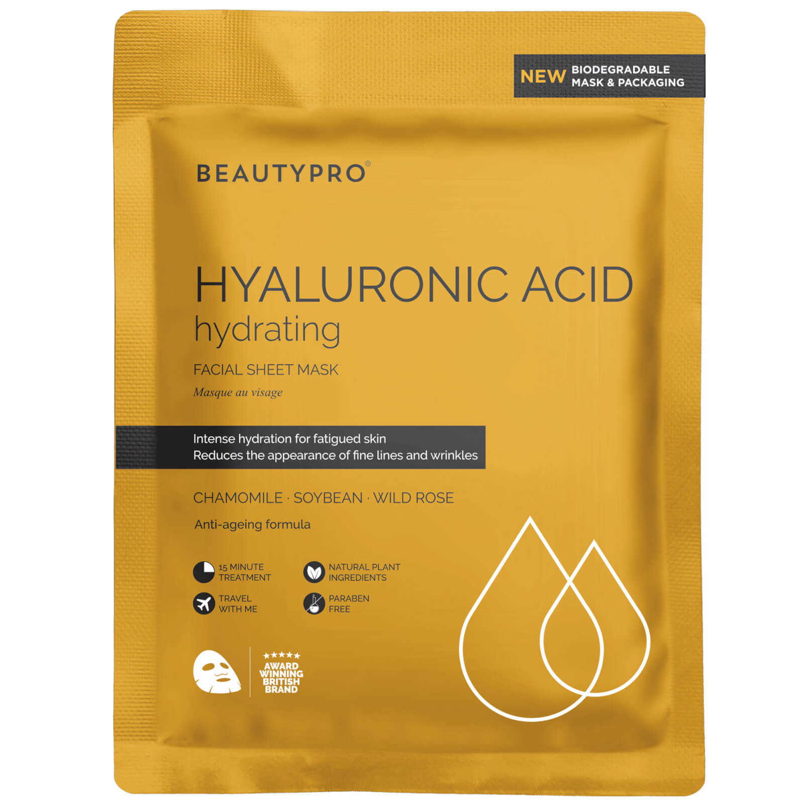 BEAUTYPRO Hyaluronic Acid Hydrating Facial Sheet Mask | Look Fantastic (UK)