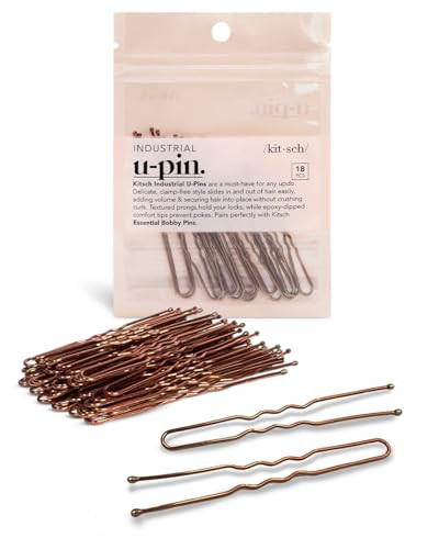 Kitsch U Shaped Hair Pins for Girls, Teens & Women | Hairpin Perfect for Updos, Ballet Buns & Wig Styling - 3 Inches & 2.5 Inches, Brown, 18Pcs | Amazon (US)