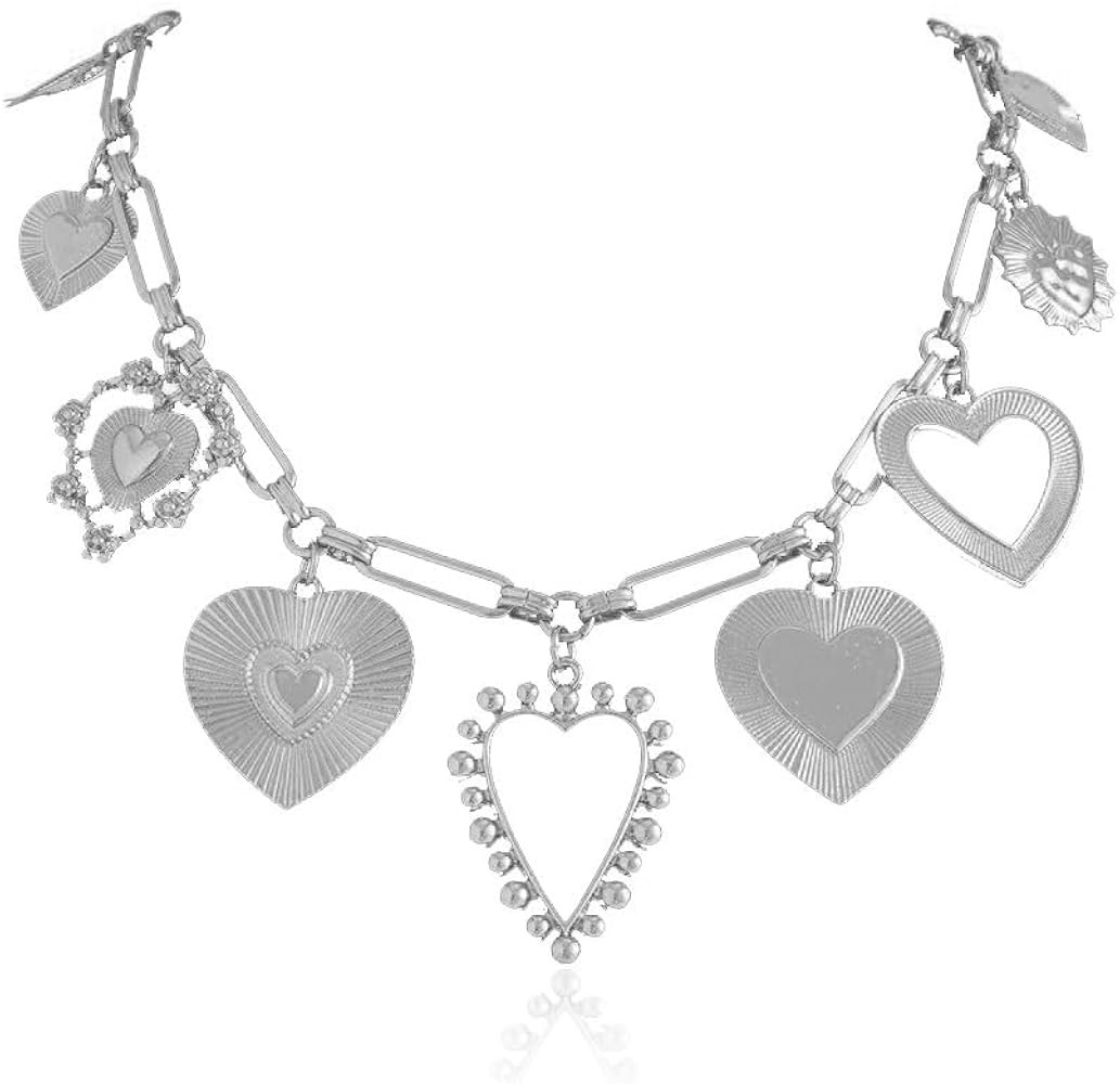 Heart Choker Necklaces for Women Hollowed out Heart Pendant Necklace Y2K Grunge Jewelry Gifts for... | Amazon (US)
