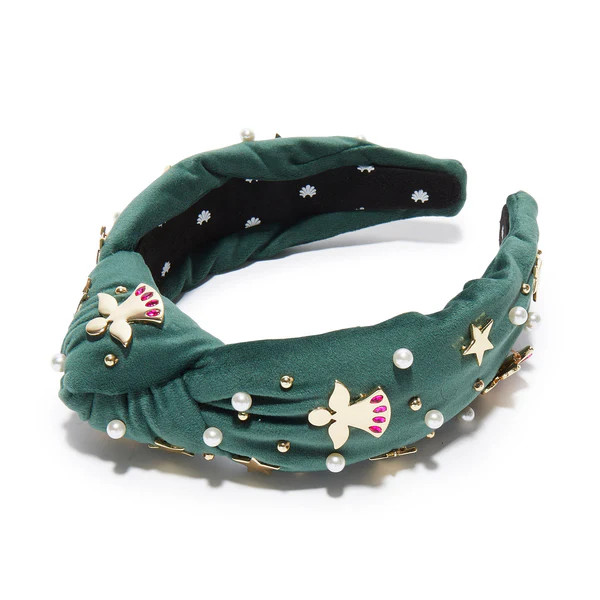 FOREST GREEN ANGEL BELL EMBELLISHED KNOTTED HEADBAND | LELE SADOUGHI