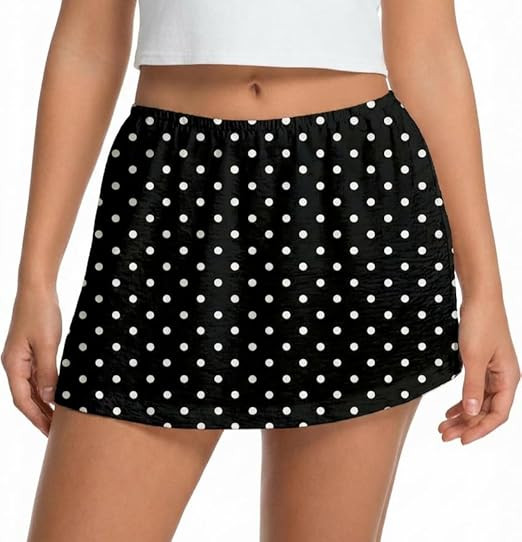 IWOLLENCE Womens Mini Skirt with Shorts Underneath Casual Summer Short Skirts Cute A Line Skorts | Amazon (US)