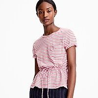 Tie-waist pocket T-shirt in stripes | J.Crew US