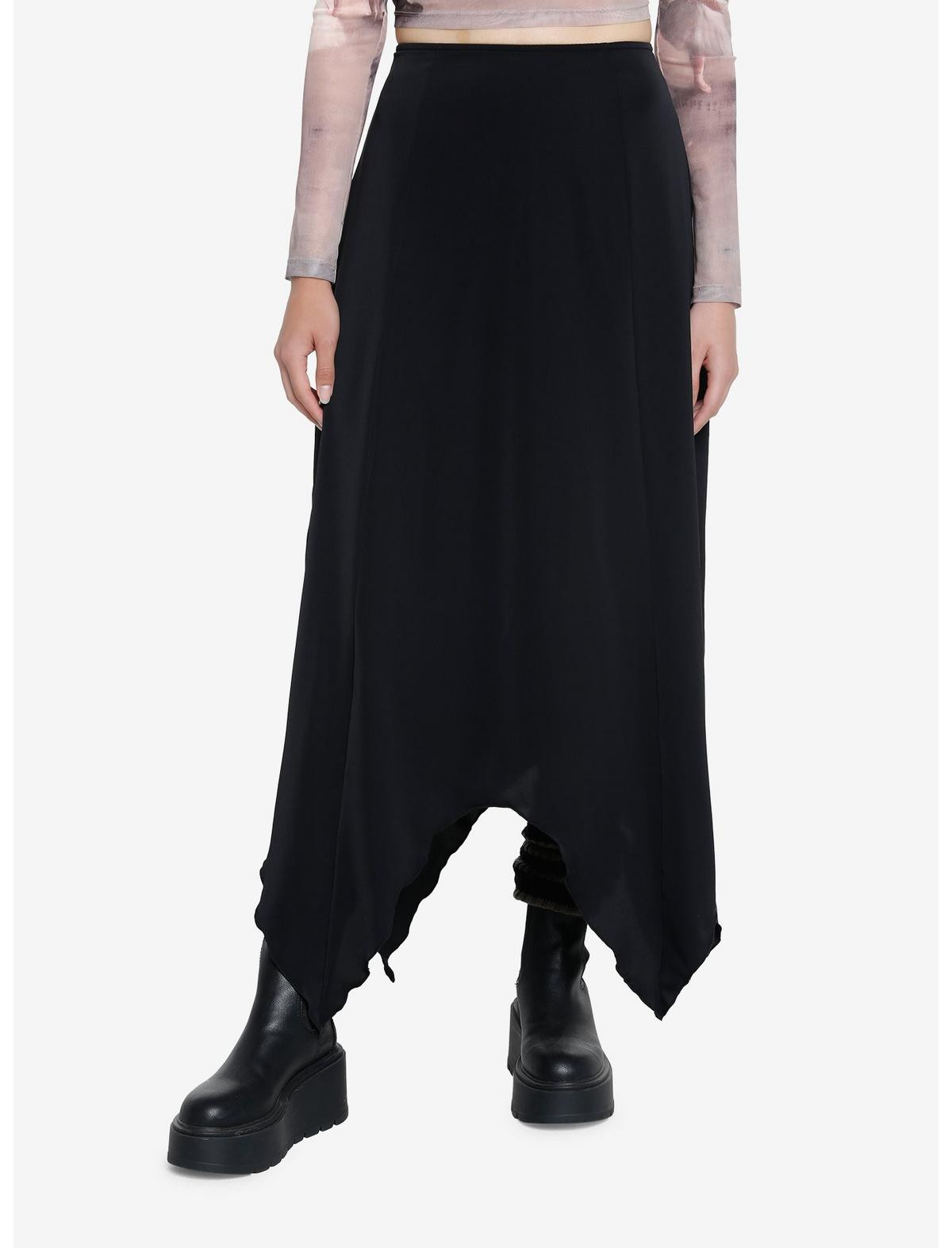 Cosmic Aura Black Hanky Hem Maxi Skirt | Hot Topic | Hot Topic
