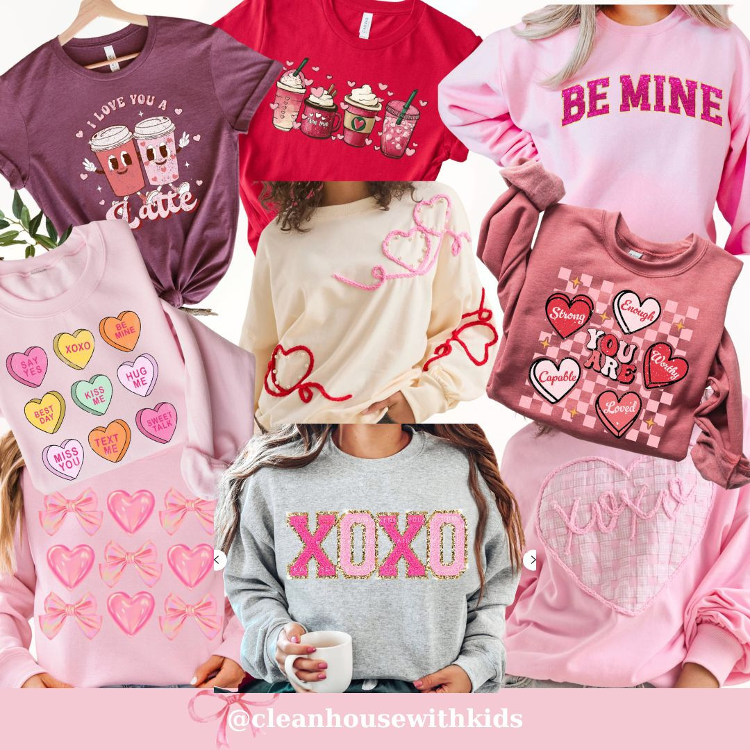 Valentines Day Crewnecks | Valentines Day | Heart Shirt | Bow Crewneck | Conversation Hearts | Be Mine | XOXO | Pink 

 #LTKGiftGuide #LTKHoliday #LTKSeasonal