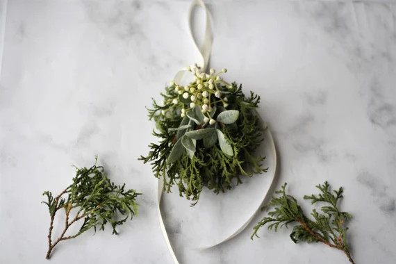 Mistletoe kissing ball Christmas decor winter wedding decor | Etsy | Etsy (US)